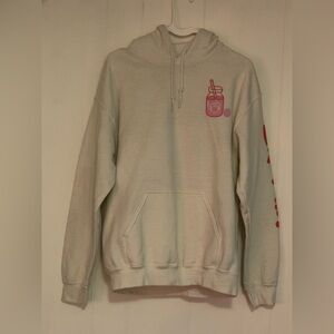 White Sanrio Hello Kitty Strawberry Milk Hoodie